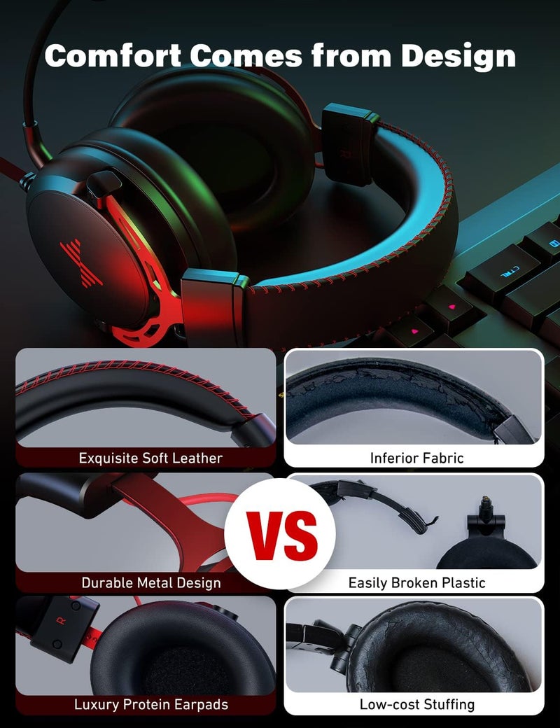 DEEBOX Gaming Headset for PS5 PS4 Xbox One Switch, Gaming Headphones with Microphone for PC Mac Laptop Computer Gamer - Image 5